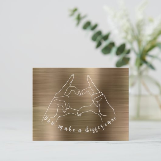 Hart Handsymbool Je maakt een verschil Briefkaart (Staand voorkant)