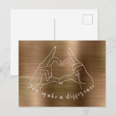 Hart Handsymbool Je maakt een verschil Briefkaart (Voorkant / Achterkant)