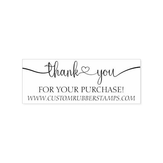 Hart Handtekening Dank je Rubberstempel (Afrduk)