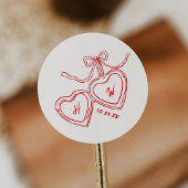 Hart hanger rode bruiloft verlovingsfeest gunsten ronde sticker