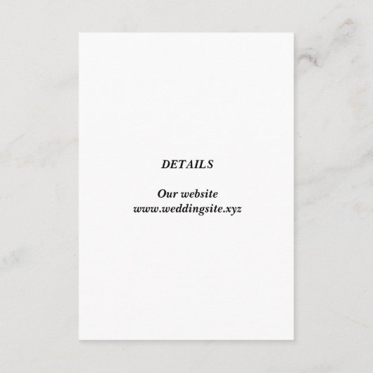 Hart hangslot foto met sleutelgat verticale bruilo informatiekaartje (Achterkant)