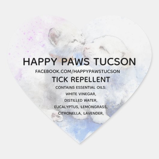 Hart Happy Paws Sticker (Voorkant)