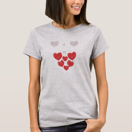 Hart + Hart = Liefde Funky T-shirt Top (Voorkant)