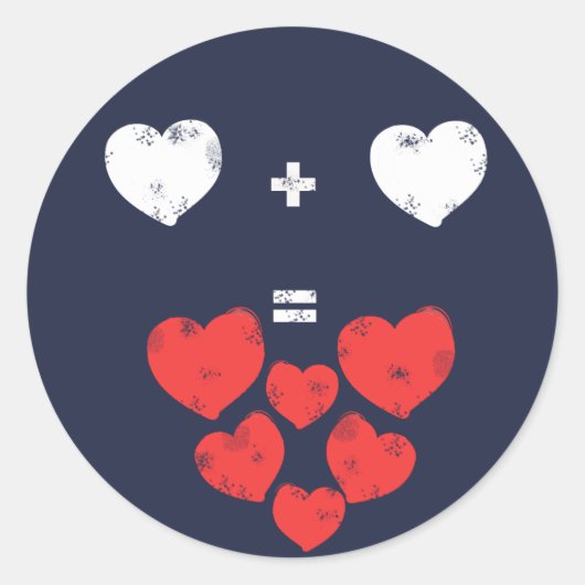 Hart + Hart = Liefde Sticker (Voorkant)