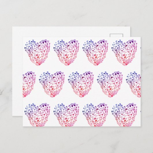 Hart Hart Tekening Briefkaart (Voorkant / Achterkant)