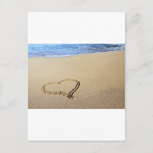 Hart Harten Strand Zand Tropisch Paradijs Bestemmi Briefkaart