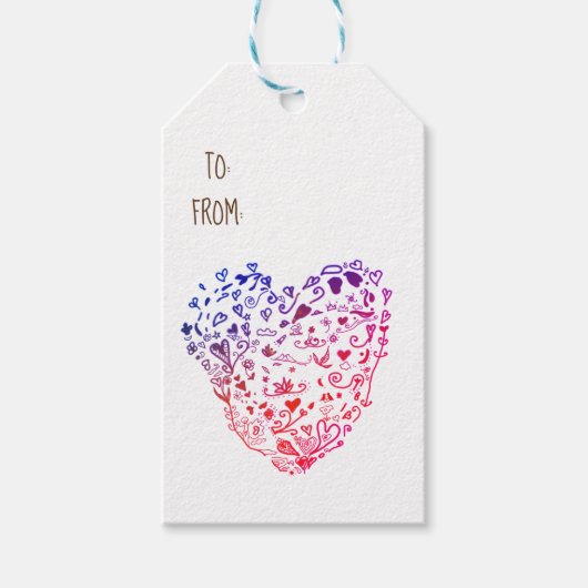 Hart Harten Tekenen Custom Gift Labels Cadeaulabel (Voorkant)