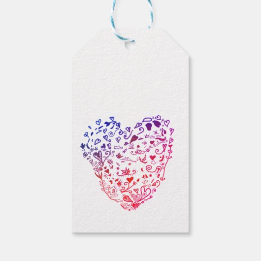 Hart Harten Tekenen Custom Gift Labels Cadeaulabel (Achterkant)