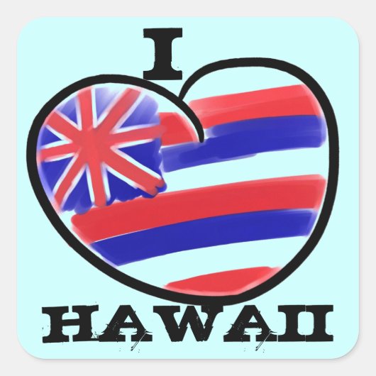 Hart Hawaii staat vlag artistieke stickers (Voorkant)