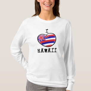 Hart Hawaii staat vlag dames hoodie T-shirt
