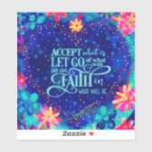  hart heeft geloof aanmoediging blauw sticker (Vel)