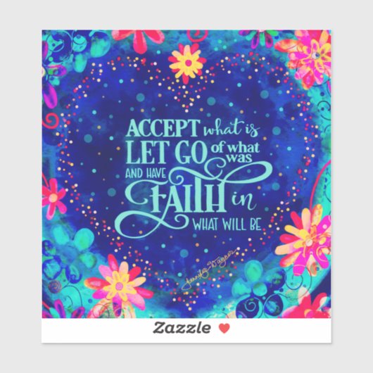  hart heeft geloof aanmoediging blauw sticker (Vel)