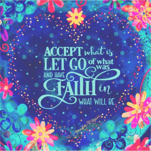  hart heeft geloof aanmoediging blauw sticker (Voorkant)