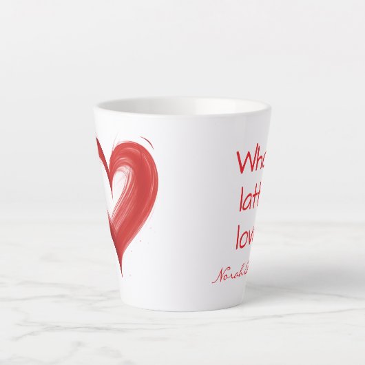 Hart, Heel Lotta Liefde, Grappig Custom Latte Mok (Voorkant)