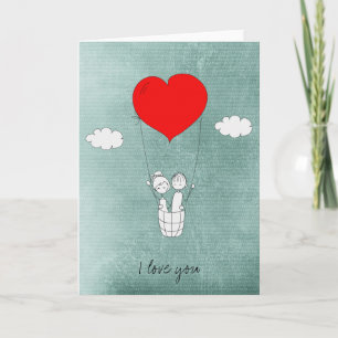 Hart Heet Luchtballon Liefde Kaart