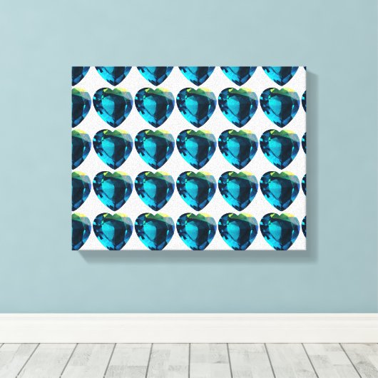 Hart Hemelsblauw Canvas Afdruk (Insitu (Houten vloer))