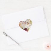 Hart Herfst Herfst Witte Pompoen Bloemen Krans Kun Sticker (Envelop)