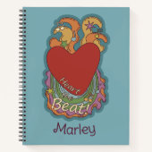 Hart het Beat Doodles voor Muziek Liefhebbers Naam Notitieboek (Voorkant)