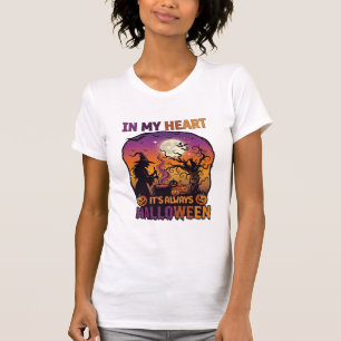 Hart Het is altijd Halloween Hek Cauldron Boom Koe T-shirt