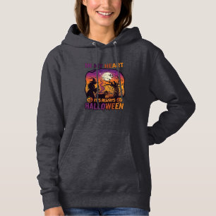 Hart Het is altijd Halloween Heks Ketel Boom Koe Hoodie