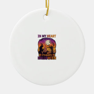 Hart Het is altijd Halloween Heks Ketel Boom Koe Keramisch Ornament