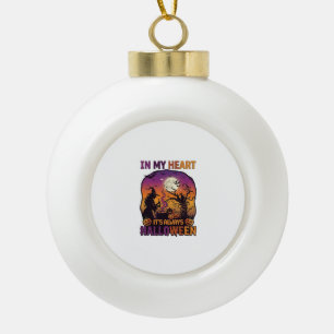 Hart Het is altijd Halloween Heks Ketel Boom Koe Keramische Bal Ornament