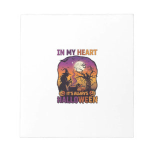 Hart Het is altijd Halloween Heks Ketel Boom Koe Notitieblok