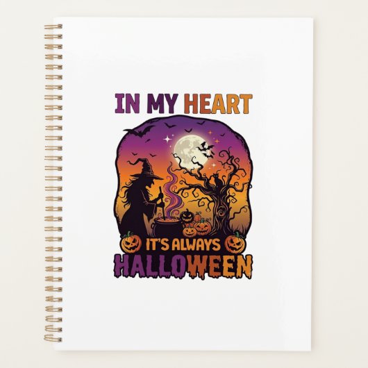Hart Het is altijd Halloween Heks Ketel Boom Koe Planner (Voorkant)