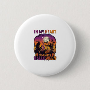 Hart Het is altijd Halloween Heks Ketel Boom Koe Ronde Button 5,7 Cm