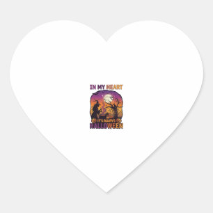 Hart Het is altijd Halloween Heks Ketel Boom Koe Sticker