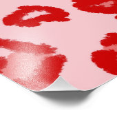 Hart het Patroon van de Leopard in het Rood op Blu Foto Afdruk (Hoek)