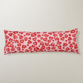 Hart het Patroon van de Leopard in het Rood op Blu Lichaamskussen (Achterkant)
