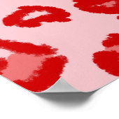 Hart het Patroon van de Leopard in het Rood op Blu Poster (Hoek)