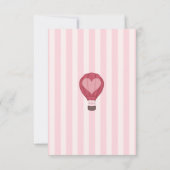 Hart Hete Luchtballon Pastel Roze Baby shower Bedankkaart (Achterkant)