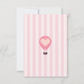 Hart Hete Luchtballon Pastel Roze Baby shower Bedankkaart (Achterkant)
