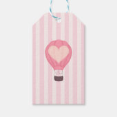 Hart Hete Luchtballon Pastel Roze Baby shower Cadeaulabel (Voorkant)
