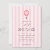 Hart Hete Luchtballon Pastel Roze Baby shower Kaart (Voorkant)