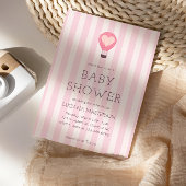 Hart Hete Luchtballon Pastel Roze Baby shower Kaart