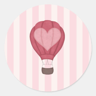 Hart Hete Luchtballon Pastel Roze Baby shower Ronde Sticker