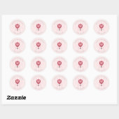 Hart Hete Luchtballon Pastel Roze Baby shower Ronde Sticker (Vel)
