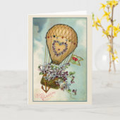 Hart Heteluchtballon, Voor Mijn Valentijn Kaart (Gele Bloem)