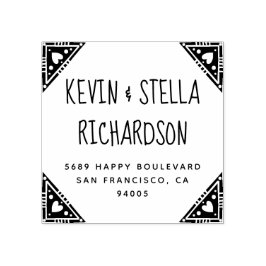 Hart Hoeken Bruiloft Retouradres Rubberstempel