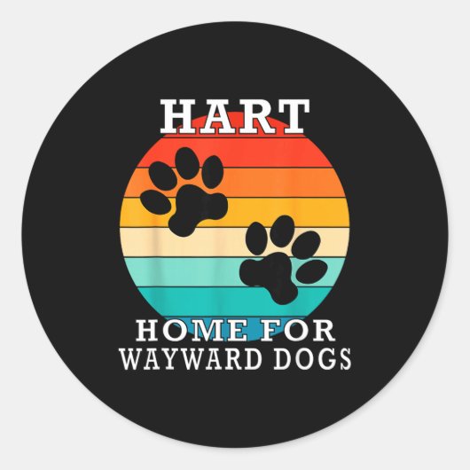 Hart Home For Wayward Dogs Family Name  Ronde Sticker (Voorkant)
