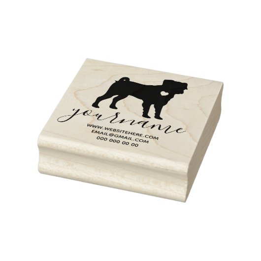 Hart Hond Mops Pug Rubberstempel (Stempel)