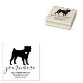 Hart Hond Mops Pug Rubberstempel (Gestempeld)
