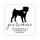 Hart Hond Mops Pug Rubberstempel (Afrduk)