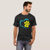 Hart Hond Poot Print Menorah Chanoeka T-shirt (Voorkant volledig)
