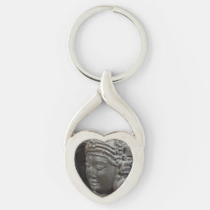 Hart-hoofdketting van het oude beeld sleutelhanger
