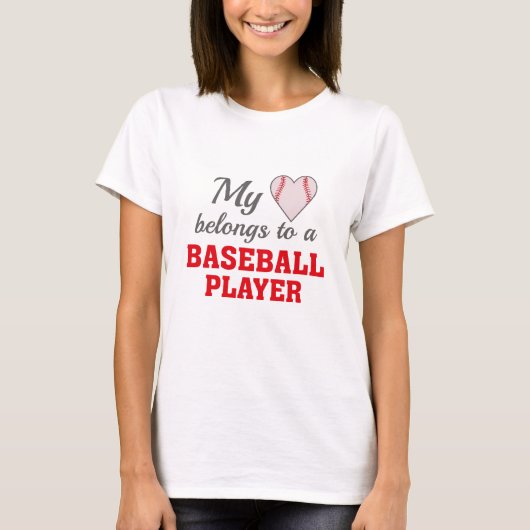 Hart hoort bij honkbal t-shirt (Voorkant)