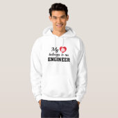 Hart hoort bij ingenieur hoodie (Voorkant volledig)